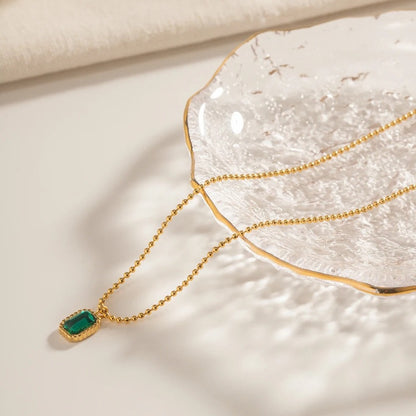 Emerald 18K Pendant Necklace