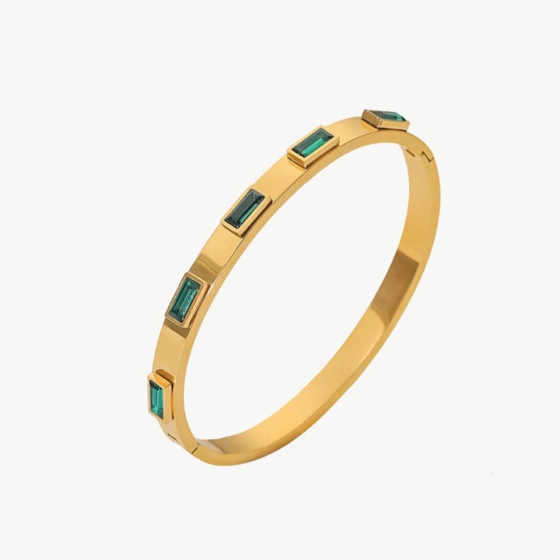 Valentine Emerald 18k Gold Bangle