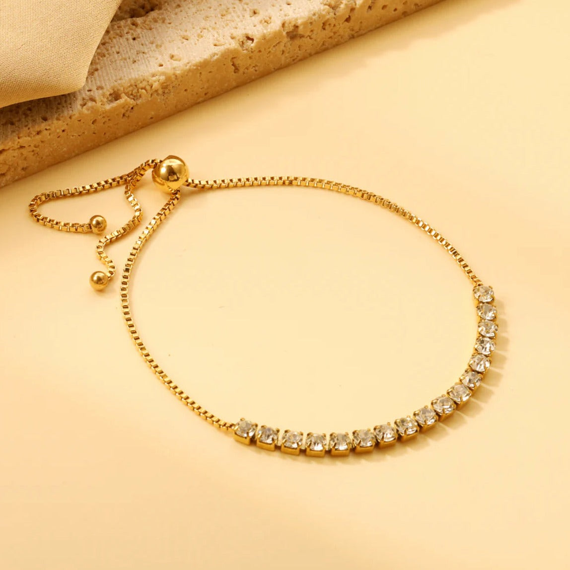 Radiant Gold Tennis Bracelet