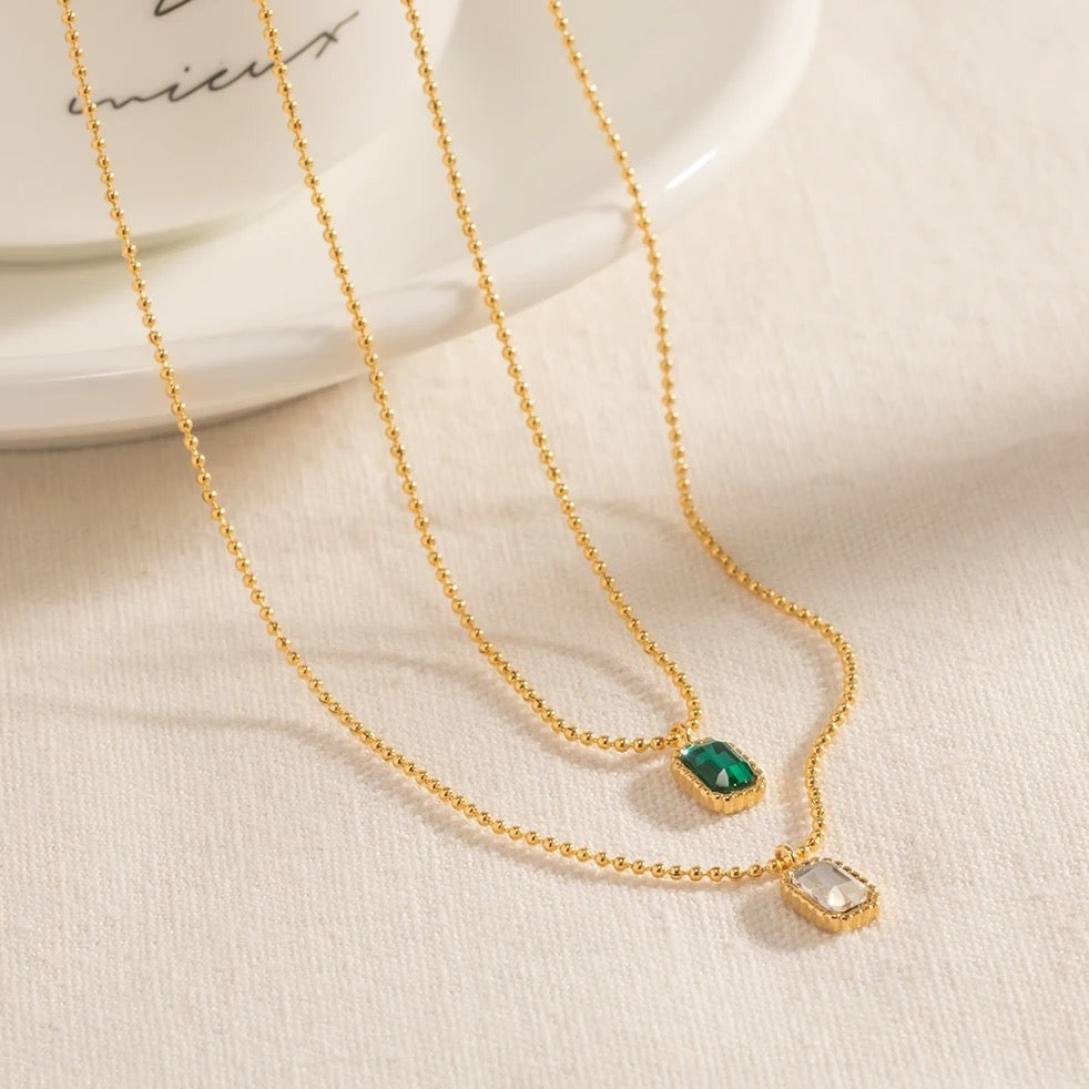 Emerald 18K Pendant Necklace