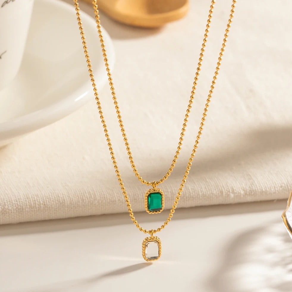 Emerald 18K Pendant Necklace