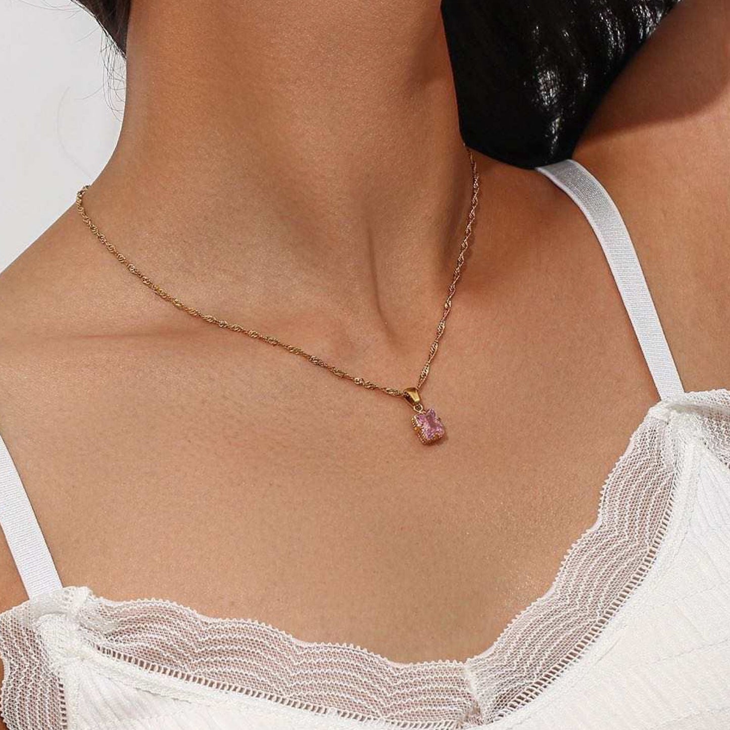 Valentine Pink Pendant Necklace