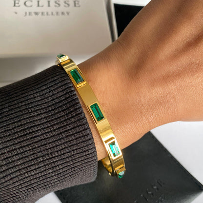 Valentine Emerald 18k Gold Bangle