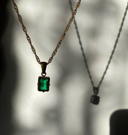 Valentine Emerald Pendant Necklace